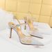 Sexy Nightclub Slim High Heel Shallow Mouth Pointed Out Mesh Lace Strap Sandals_vogvips.com