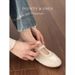 Cowhide Edition~Velcro Casual Sports Shoes For Women, Versatile Ballet Style, Mary Jane Genuine Leather, Red Flat Single_vogvips.com