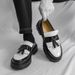 Men's British Fashion Black And White Color-blocking Tassel Thick-soled Heightened With One Foot, Korean Casual Round-toe Business Men's Shoes_vogvips.com