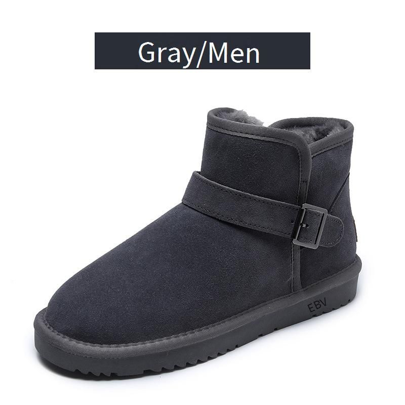 Men's Genuine Leather Winter Snow Boots - Slip-Resistant, Warm & Comfortable Outdoor Shoes For Hiking & Cold Weather (Black, Grey, Brown, Caramel)_vogvips.com