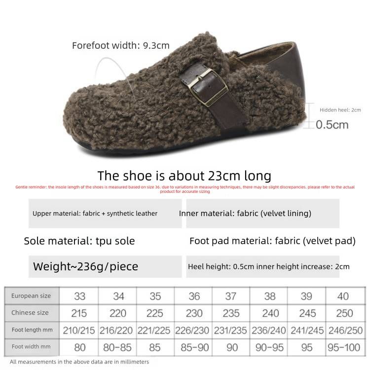 Cameido For Women In Winter, Wear 2025 Flat One-Step Bean-Shaped Shoes On The Outside And Add Fleece Cotton Shoes To Increase Height Inside_vogvips.com