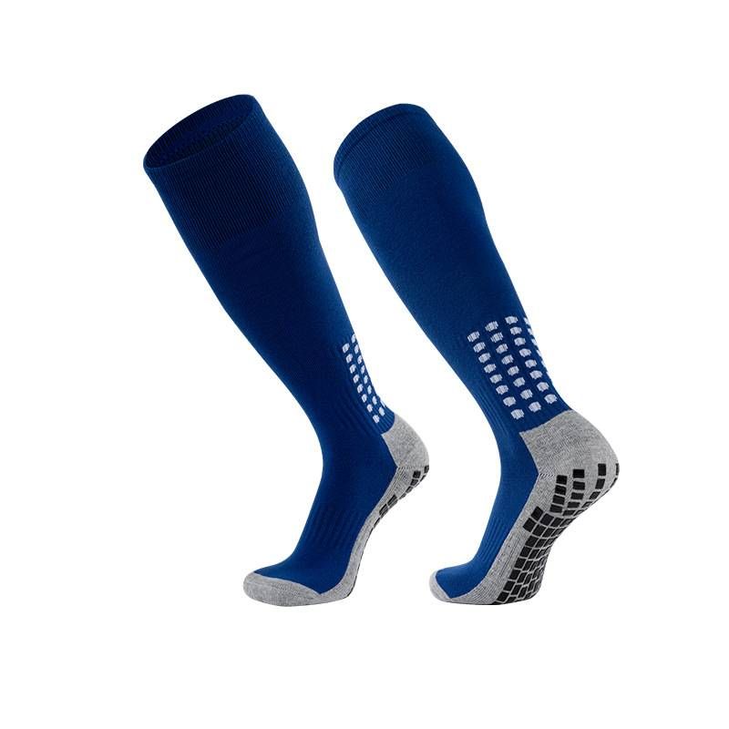 Blue Thickened Towel Bottom Football Socks Men Women High Tube Over Knee Shock Absorption Sweat Absorbent Long Tube Socks_vogvips.com