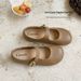 Cameido Soft Bottom Soft Upper Round Toe Mary Jane Shoes For Women Spring Sweet Single Strap Buckle Flats_vogvips.com