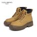 VICKI BROWN Men's Genuine Leather Platform Combat Boots, Soft Padded Insole Comfort Non-Slip Lug Sole Casual Outdoor Ankle Work Boot_vogvips.com
