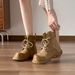 Melard Big Toe Platform Thick Short For Women 2025 New Spring Comfortable Soft Sole Single British Style Martin Boots_vogvips.com