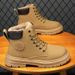 New Plush And Thick Winter Insulation Martin Boots Retro Work Attire High Top Shoes British Style_vogvips.com
