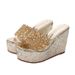 Women's Platform Slide Sandals - Glitter Platform Peep-Toe Sandals - High Wedge Summer Fashion Shoes For Casual & Dressy Occasions_vogvips.com