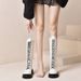 35-43 Large Size Shoes 41 Fat Feet Thick Sole Knight Women's Over-the-Knee Korean Style Autumn High Boots 42_vogvips.com