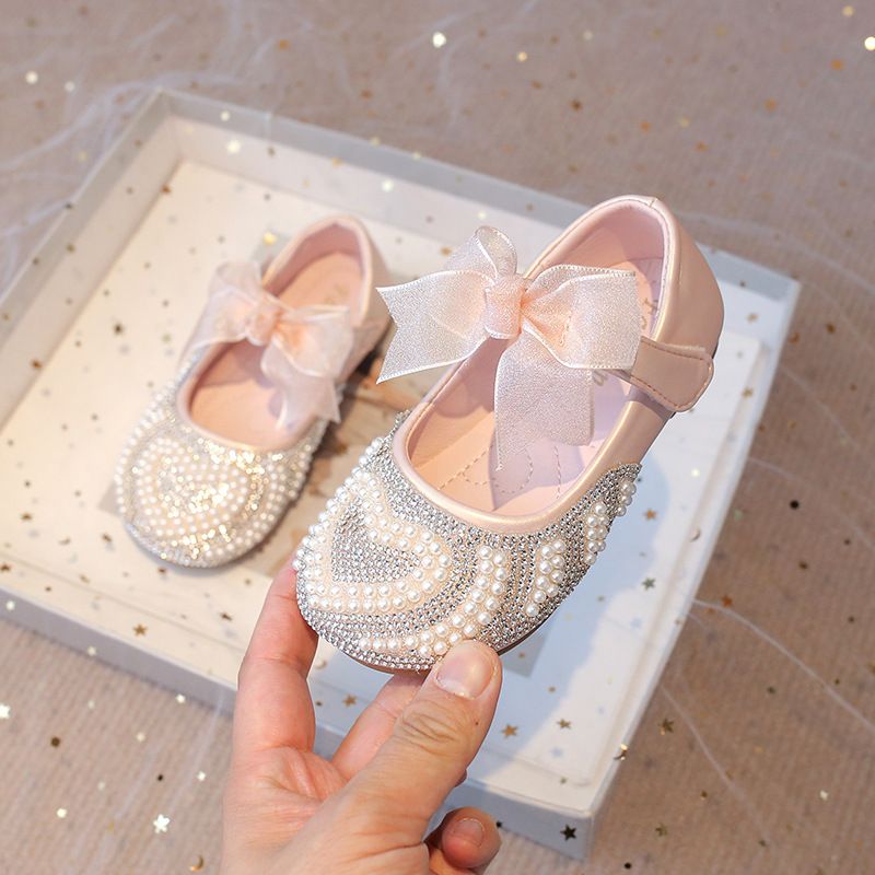 New Girls Shoes Children's Baby Leather Shoes Comfortable Soft Soled Rhinestones_vogvips.com