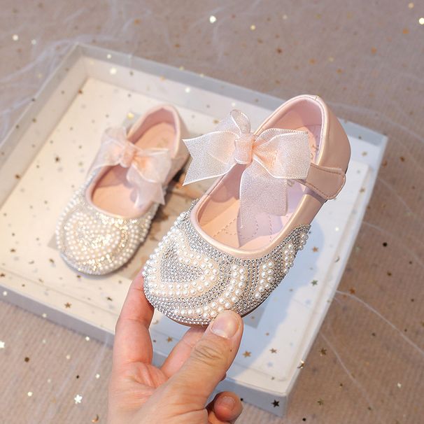 New Girls Shoes Children's Baby Leather Shoes Comfortable Soft Soled Rhinestones_vogvips.com