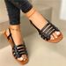 Summer new flat round head casual sandals women's large size_vogvips.com