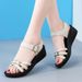 Soft Leather Sandals Non-slip Outer Wear Versatile Soft-soled Casual Women's Wedge Heel Thick-soled Beach Sandals_vogvips.com