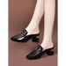 Women's Mesh Half-Slippers With Closed Toe, 2026 New Spring/Summer Mid-Heel Chunky Heel Outdoor Sandals For Women,_vogvips.com