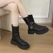 Platform Melad Mid-Calf Short For Women 2025 Autumn Winter New British Style Brown Chunky Heel Two-Way Martin Boots_vogvips.com