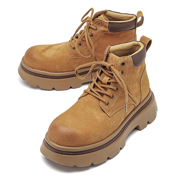 New Leather Spring Men's Shoes High-top Men's Heightening Tooling Martin Boots_vogvips.com