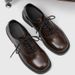 ShoeVault Square Brown Leather Derby Dopamine Men And Women Business Formal Big Toe British Thick Sole Height Increasing Casual_vogvips.com