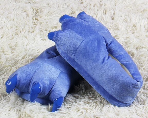 Cozy Plush Animal Paw Slippers With Non-Slip Sole For Men And Women - Warm House Shoes With Cute Cartoon Design, For Home, Parties, Performances_vogvips.com