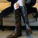 Lancui Edition~V-Mount Rivet Pointed Toe Western Cowboy Over-the-Knee Heel Long Women's High Tube Riding Boots_vogvips.com