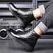 Men's boots Shoes High top warm casual cotton shoes Leather motorcycle men's boots Fashion men's wool_vogvips.com