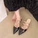 High Elegant Closed Toe For Women Summer Outdoor Chunky Heel Pure Desire Super Fairy Mules Studded Sandals_vogvips.com