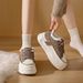 Fleece Little White Shoes Female Student Platform Sports Board Shoes Casual Shoes_vogvips.com