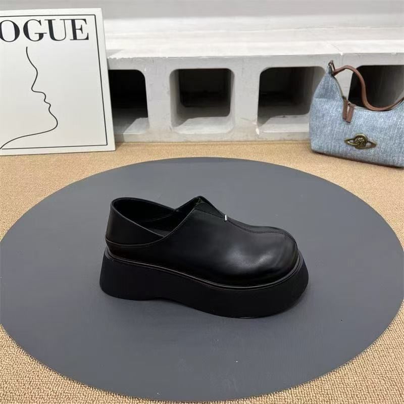 Retro Soft Leather Thick-Soled JK Women's Shoes 2025 Spring New Versatile British Style Round-Toe Casual Loafers_vogvips.com