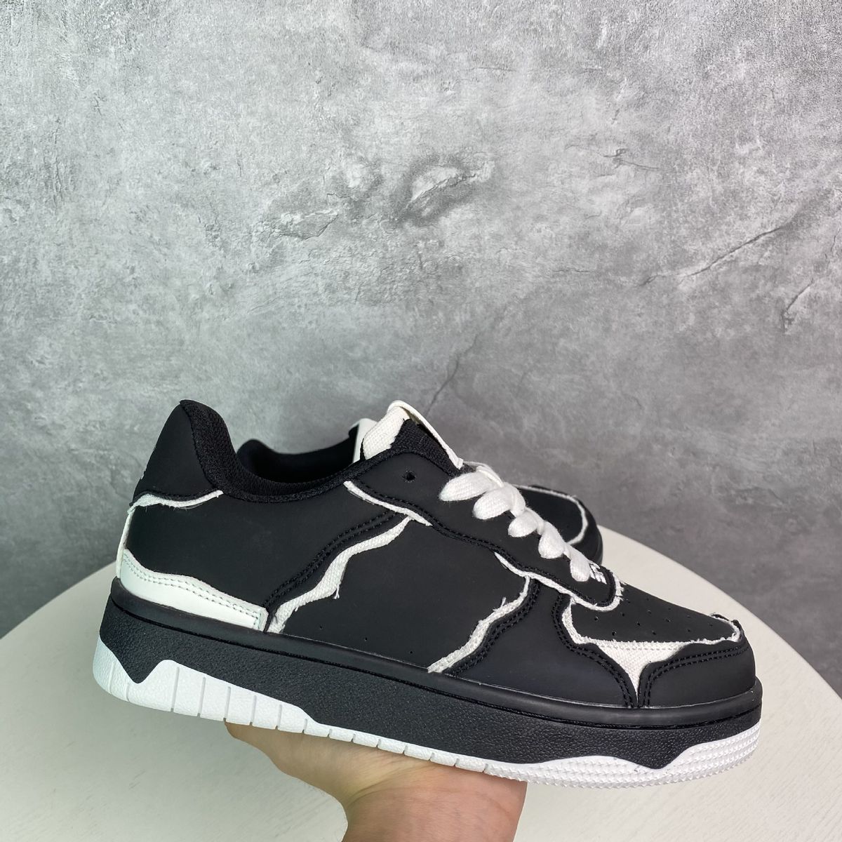 Niche High Street Black White Color-Block Panda National Trend Student Ins Thick-Soled Sneakers New Couple Sports Shoes_vogvips.com