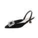 Baotou Sandals For Women 2024 New Summer Rhinestone Square Buckle Fairy Open Back French Style Thin High Heel Pointed_vogvips.com
