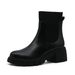 Women's Elastic Knit Platform Martin Boots Ankle Boots_vogvips.com