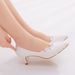 Women's Shoes Elegant and simple lace flower wedding shoes, white 5cm high heeled bridal shoes for wedding photos, adult ceremony shoes, wedding shoes_vogvips.com