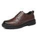 Euro Step Fashion For Men Business Formal Hand-Scraped Texture Trendy Men's Korean Style Brogue Leather Shoes_vogvips.com