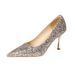 2025 Glitter Pointed Toe High Heels, Extra Wide Plus Size Wedding Shoes For Women, Bridal And Bridesmaid Shoes, Elegant_vogvips.com