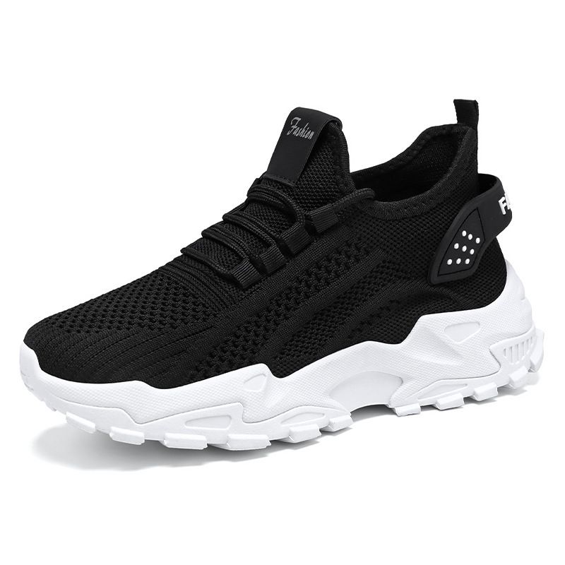 Women's Breathable Knit Casual Shoes - Lightweight Platform Sneakers With Cushioned EVA Insole (White, Black, Pink, Beige, Purple, Red, Gray, Blue)_vogvips.com