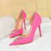 626-K8 Style Banquet Thin Heels, Shallow Mouth, Pointed Side Hollow, Sexy And Slim Metal Water Diamond Buckle High Heel_vogvips.com