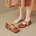 French Mary Jane Shoes Women's Flat Bottom Word With Shallow Mouth Retro Soft Sole Single Shoes Fairy Style_vogvips.com