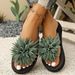 Women's Fashionable Flat Sandals Floral Decor Casual Beach Outerwear Summer_vogvips.com