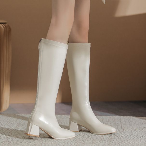 Over-the-Knee Square-Toe Long Riding Slimming Thick Back Side Chain Heightening High Heel Slim Boots_vogvips.com