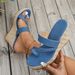 Women's Summer Slip-On Wedge Sandals Plus Size Thick Sole Denim Style New_vogvips.com