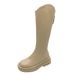 Women' For Thick Leg, Plu Knee-High Riding Boot, 2024 Summer New V-Cut Wide Tube, Over-the-Knee Large Size Long_vogvips.com