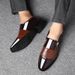 Dress leather shoes men's feet lazy shoes patent leather shine professional work shoes leather shoes men's shoes_vogvips.com