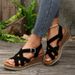 Cross-Border Summer Foreign Trade Large Size Rope Straw Thick-Soled High-Heeled Open-Toe Sandals Women Wedge Beach_vogvips.com
