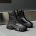 Thick-Soled Martin Boots For Women 2025 Autumn Winter New Genuine Leather Fleece-Lined Petite Internet Celebrity_vogvips.com