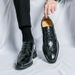Euro Step Formal Business New Brogue Casual Large Size Pointed Leather Groom Wedding Shoes_vogvips.com