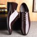 Autumn New Business Dress Pointed Lacquer Leather Youth Versatile Lace Up Large Men's Groom Wedding Shoes_vogvips.com