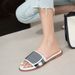 Cross Border B Home Velcro Flat Slippers Women's One Line Outer Wear Beach Casual Sandals_vogvips.com