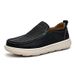 Trendy Lazy Low-Cut Breathable Casual Leather Large Size Slip-On Thick-Soled Shoes_vogvips.com