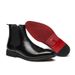 plus Size Men's High Top Leather Boots Pointed Toe Slip-On Autumn Winter Martin Chelsea Boots with Red Sole British Casual_vogvips.com