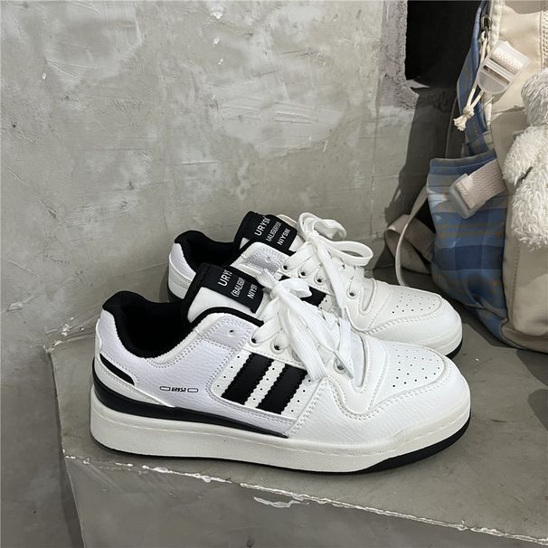Casual White Sneakers Trendy Korean Style Street Style Harajuku Retro Athletic Sneakers For Men And Women Back To School Season Autumn_vogvips.com