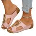 Women's Plus Size Metal Sandals,Summer New Style, Thick Sole, Hollowed Out Design, Suitable For Outdoor Use, Beach, Wedge Heel._vogvips.com