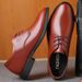 Men's Genuine Leather Dress Shoes - Breathable Business Formal Shoes With Pointed Toe & Lace-Up Design, Comfortable & Stylish For Office & Wedding_vogvips.com